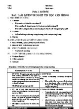 Giáo án nghề Tin học văn phòng